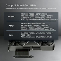 Câble Riser PCIe 5.0/4.0/3.0 X16, Câble d'Extension GPU Haute Vitesse Blindé Flexible Anti-Interférence Faible EMI pour Ordinateur et IA
