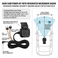 Araç Kamerası Radar Dedektörü Kablolu Güç Kablo Seti 24 Saat Park Monitörü Tip-C 12V 24V - 5V 3A ACC 3 Çekirdekli Kablo Araba Aksesuarları için