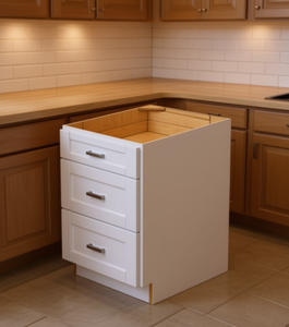 Mobile Base Cucina Bianco Shaker Sunique Sydney SW-3DB21 in MDF con Cassetti Moderni - Product Image 2