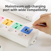 Prise de courant universelle 10A avec interrupteur électrique, 4 prises et 2 ports USB Type-C, rallonge multiprise pour la maison et le bureau