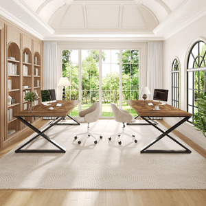 Extra Long Modern <strong>Office</strong> <strong>Desk</strong> Large <strong>Rustic</strong> Industrial Study Work Computer <strong>Desk</strong> for Home <strong>Office</strong> Bedroom Dining Living Room - Product Image 6