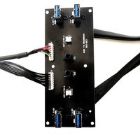 Placa de circuito de PC PCB, 4 puertos USB 3,0, Cable de Audio, interruptor de alimentación LED de reinicio, 4 x USB tipo A, Unidad de conector