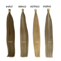 Extensions de cheveux humains VMAE Virgin Raw Peruvian Double Drawn Blonde Highlight Color Dark Brown Silk Straight Genius Weft