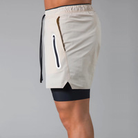 Shorts de sport décontractés pour hommes, respirants, en laine double couche, style anglais, teints, pour la course et la gym, longueur genou
