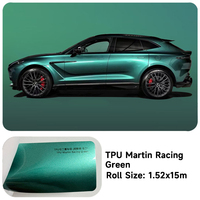Film de protection de peinture TPU Martin Racing Green haute élasticité, film de protection de peinture TPU couleur PPF, installation facile, film de changement de couleur automobile