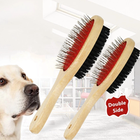 Peigne Double face pour animaux de compagnie, peigne en bois pour chiens et chats, épilation des poils, brosse souple