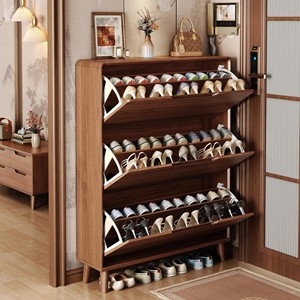 Meuble à chaussures multifonctionnel ultra-fin de style chinois moderne en bois pour l'entrée et le couloir de la maison - Product Image 2