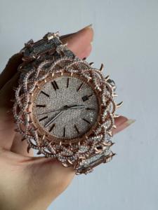 Iced Out Rose Gold Color Throne Hip Hop <b>Watch</b> Moissanite Diamond Hip Hop Luxury Wristwatch for <b>Men</b> Wholesale - Product Image 3