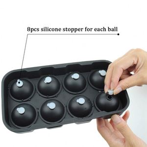 Moule à glaçons sphériques en silicone innovant, réutilisable, flexible, anti-adhésif et étanche, pour 8 boules - Product Image 3