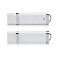 Clés USB 2.0 en gros d'usine, petite capacité, avec coques en plastique blanc et noir, emballage en boîte de bambou, prix abordable, clé USB
