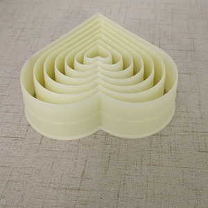 Juego de moldes para hornear en forma de corazón de nailon de 7 piezas con borde liso pastel Fondant cortador para moldes para hornear galletas - Product Image 3