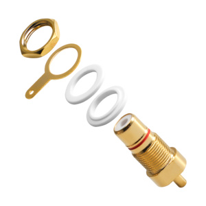Conector de amplificador de enchufe de <span class=keywords><strong>chasis</strong></span> de montaje en panel de conector <span class=keywords><strong>hembra</strong></span> <span class=keywords><strong>RCA</strong></span> chapado en oro - Product Image 3