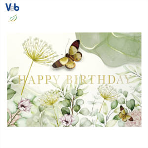 Carte de vœux d'anniversaire à fleurs mélangées, pop-up, faite à la main, écologique - Product Image 2