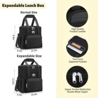 Borsa Termica Holuxer in Tessuto Oxford per Uomo/Donna, Grande, a Doppio Strato, Morbida, Isolante, Impermeabile, con Tracolla Regolabile, Leggera