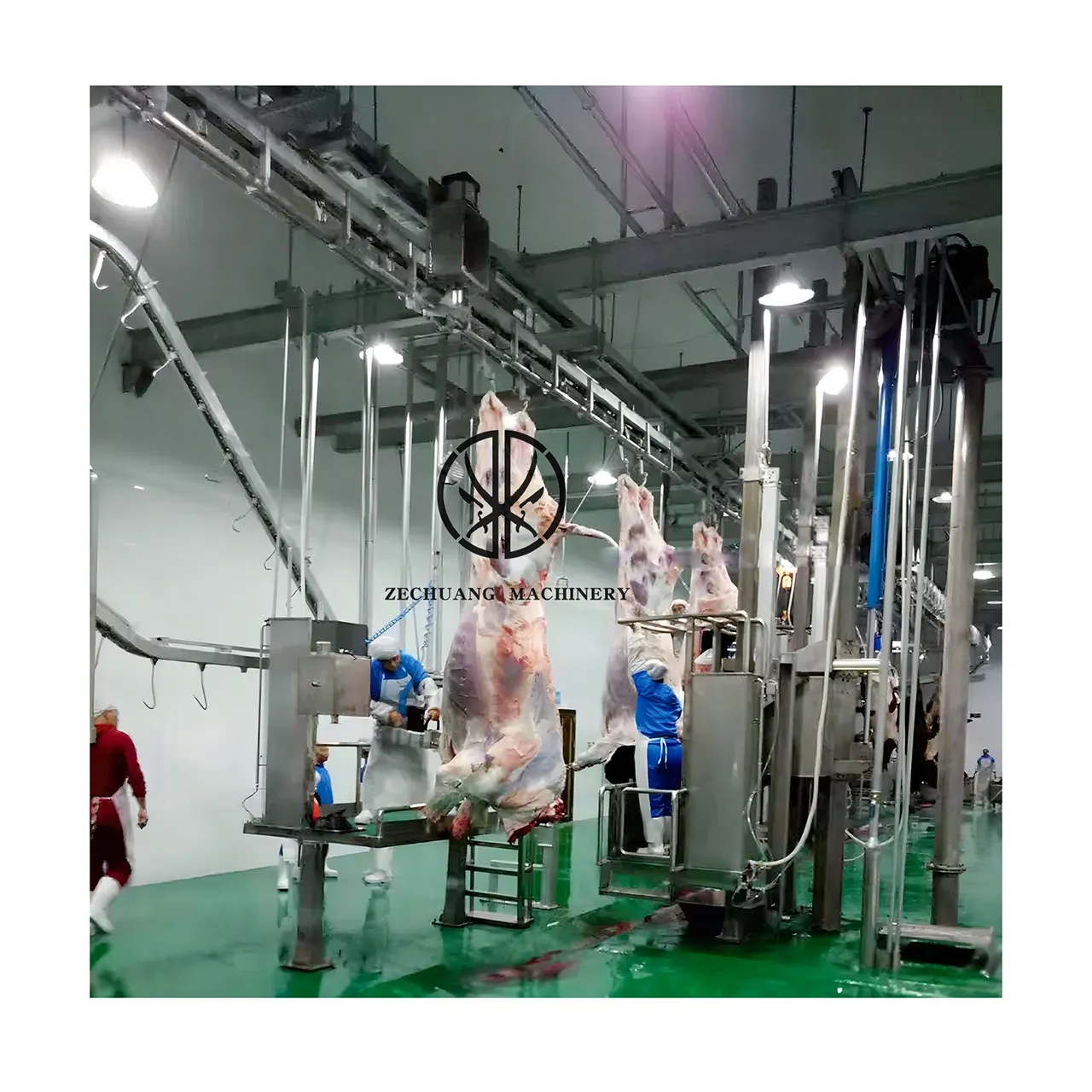 Chinese Manufacturer Halal Cow Abattoir Equipment Muslim Buffalo Meat Slaughtering Stunning Machine Breast Opening Saw
