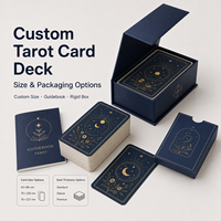 Jeu de cartes de tarot personnalisées Mystic Star Moon, cartes de tarot vintage avec feuille d'or, boîte de rangement rigide et guide d'instructions, logo OEM