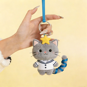 Llavero de Peluche de Gato Personalizado, Adorable Gatito de Peluche, Accesorio para Bolsos con Estilo Escolar, Llavero de Peluche para Colgar en Mochilas - Product Image 1