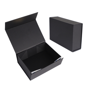 OEM Black Printed Magnetic Gift Boxes With Magnetic Lid For Packaging Rigid Folding Paper Gift Box With Ribbon