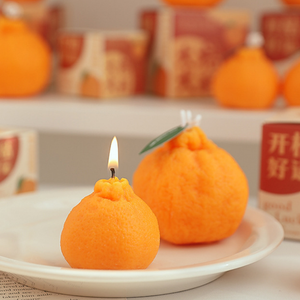 Novelty Ugly Orange Artificial Fruit <b>Mold</b> Handcrafted Aromatherapy <b>Candle</b> Special Scent Ideal Festive Holiday Present - Product Image 2