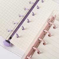 Planificateur hebdomadaire de reliure à 6 anneaux en PVC transparent-Organisateur de feuilles mobiles réutilisable pour bureau/école avec fermeture à bouton-poussoir