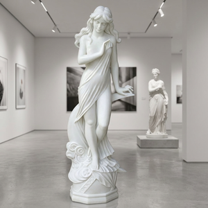 Scultura Classica di Dea in Marmo Bianco Massiccio su Misura - Arte Figurativa Greco-Romana Personalizzata, Realizzata su Ordinazione con Consegna Globale - Product Image 2