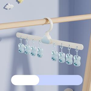 Séchoir à chaussettes multifonctionnel antidérapant sans couture, <span class=keywords><strong>cintre</strong></span> en plastique avec pince pour suspendre, injection pour rangement dans la garde-robe - Product Image 5