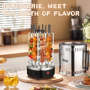 Barbecue électrique Dsp, 16 brochettes, acier inoxydable, portable, cuisson en plein air, avec commande par bouton, 1201W, 220V, prise européenne - Product Image 3