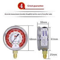 Manomètre de pression de réfrigérant radial HUBEN YN60 à remplissage liquide -11,8 MPa pour système de climatisation CVC personnalisé, directement de l'usine