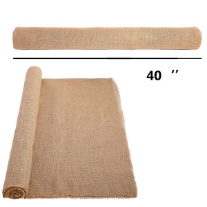 <span class=keywords><strong>Camino</strong></span> de <span class=keywords><strong>mesa</strong></span> de 40 pulgadas No Fray Fall, rollo de arpillera de <span class=keywords><strong>yute</strong></span> 100% para decoración de boda para funda de bolso de niña - Product Image 1