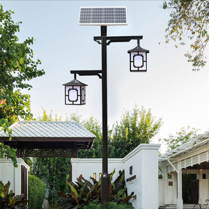 Luces LED para patio antiguas de estilo chino personalizadas, farolas solares de 3 metros para exterior, impermeables y sencillas y modernas - Product Image 2