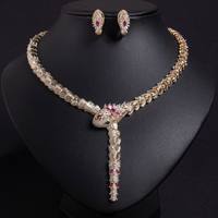 Set Kalung Choker Ular Gothic Elegan dengan Liontin Hewan Berhiaskan Zirkonia Kubik untuk Wanita, Perhiasan Gaun Malam Mode Tinggi