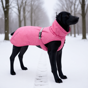 Veste d'hiver pour chien rose, imperméable, chaude, rembourrage en polyester, vêtements pour animaux de compagnie 2XL - Product Image 2
