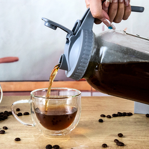 Verre robuste hermétique et étanche bec verseur poignée couvercle pichet infusion à froid cafetière <span class=keywords><strong>pour</strong></span> café glacé et thé limonade - Product Image 4