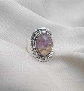 Ametrino Natural de alta calidad, Plata de Ley 925, anillo de piedras preciosas de doble tono hecho a mano, joyería de fiesta de boda para mujer, venta al por mayor - Product Image 2