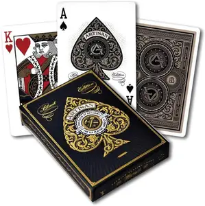 In ấn Poker Ma Thuật Dành cho người lớn trống Casino đen PVC giấy nhựa thăng hoa Logo tùy chỉnh chúng tôi chơi thẻ