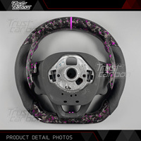 Volant personnalisé en fibre de carbone forgée violette avec LED indicatrices de régime pour Seat Cupra Formentor VZ Leon ST Born Ibiza FR Tavascan