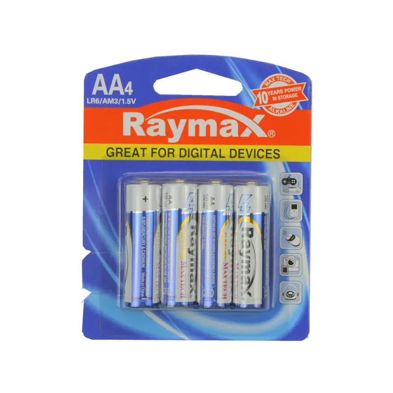 Raymax LR6 AM3 1.5v 2800mAh 10Yeas Guarantee Home Alkaline AA Battery For Outdoor Camera