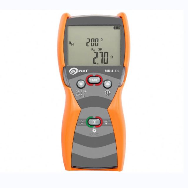 Sonel MRU-11 Earth Resistance and Soil Resistivity Meter with -10 to +50C Operating Temperature Range and 1 Year Warranty