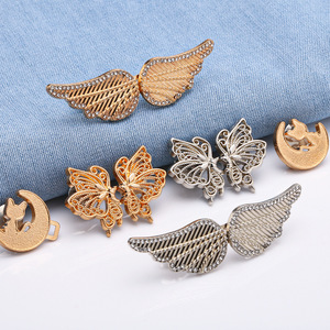 Diamantes de imitación mariposa cintura desmontable clavo libre costura libre ajustable par hebilla Jeans cintura tamaño revisado a cintura pequeña hebilla - Product Image 1