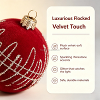 Offre Spéciale – Ensemble de Boules de Noël Personnalisées en Velours Floqué Peintes, Pendentifs DIY à Suspendre pour Arbre de Noël, Vente en Gros, Décoration Maison