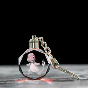 Vendita calda Più Poco Costoso 2D LED KeyChain di Cristallo di Vetro Pocket Mostro Charmander Colpire Palle Custom - Product Image 1