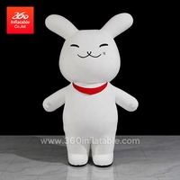 Mascotte gonflable de lapin de dessin animé pour publicité personnalisée, imperméable et durable, taille 2,2 m avec pompe à air électrique