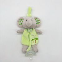 Usine pour bébé Jouets en peluche Dessin Animé Chiot et Éléphant Anneau de dentition Sucette en silicone Couverture pour animaux en peluche Remplissage en coton PP