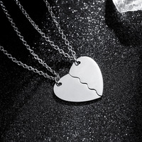 Collier de mode classique tour de cou en acier inoxydable Simple personnalisé Couple nom collier personnalisé coeur correspondant collier