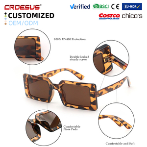 Lunettes de soleil de luxe personnalisées pour femmes et hommes, montures carrées et rectangulaires transparentes, petites, par des créateurs de mode - Product Image 1