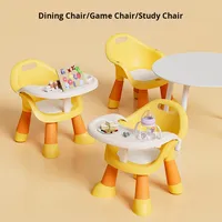 Chaise de table à manger pour bébé, tabouret multifonctionnel, chaise pour enfants, siège en plastique avec dossier pour la maison, petit tabouret