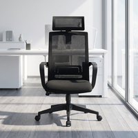 Chaise de bureau de direction à dossier haut chaise de bureau du personnel Base en plastique inclinable-verrouillage dossier haut maille ergonomique bureau de direction Chai