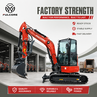 Mini-excavatrice FULCORE de 3,6 tonnes facile à utiliser avec moteur de translation de marque et performances stables pour les opérations agricoles