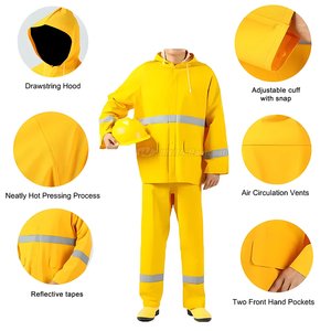 Chaqueta Impermeable de PVC y Poliéster de Alta Resistencia para Construcción Industrial, Capotes para Lluvia para Motociclistas, Gran Venta - Product Image 5