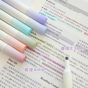 Ensemble de stylos fluorescents colorés créatifs et mignons pour étudiants, ensemble de marqueurs à pointe souple pour enfants, papeterie 4 pièces/ensemble - Product Image 3